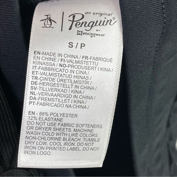 Penguin Sport Shorts Men’s Small Black Elastic Waist Pockets Activewear - Picture 5 of 9